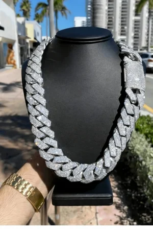 15mm Hip Hop Cubic Zircon CZ Iced Out Bubbles Cuban Link Chain Necklace For Men's Jewelry Birthday Gift