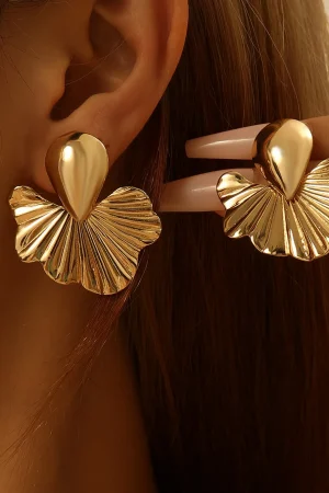 Hair Accessories Retro Imitation Baroque Pearl Stud Earrings Gold Color Alloy Irregular Earrings For Women Simple Jewelry Gift