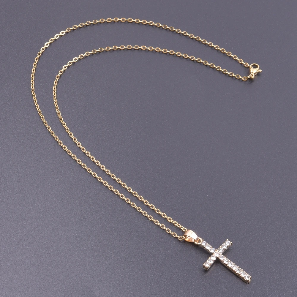 Cross Charm Necklace Crystal Pendant Necklaces For Women Men Accessories Rhinestone Christ Crosses Choker Gift Fashion Jewelry - Image 2
